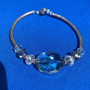Sterling silver and crystal bracelet